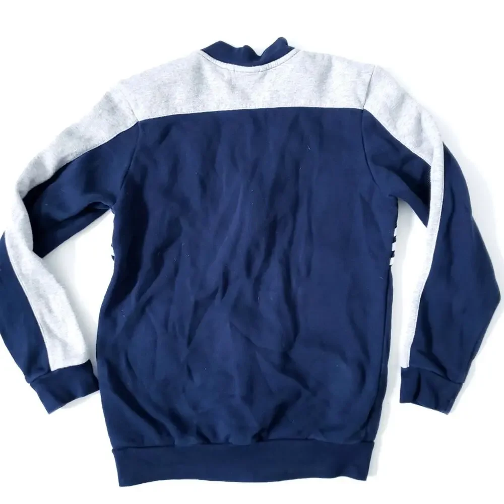 Adidas Navy White Three Stripe Zip Up Jacket Large